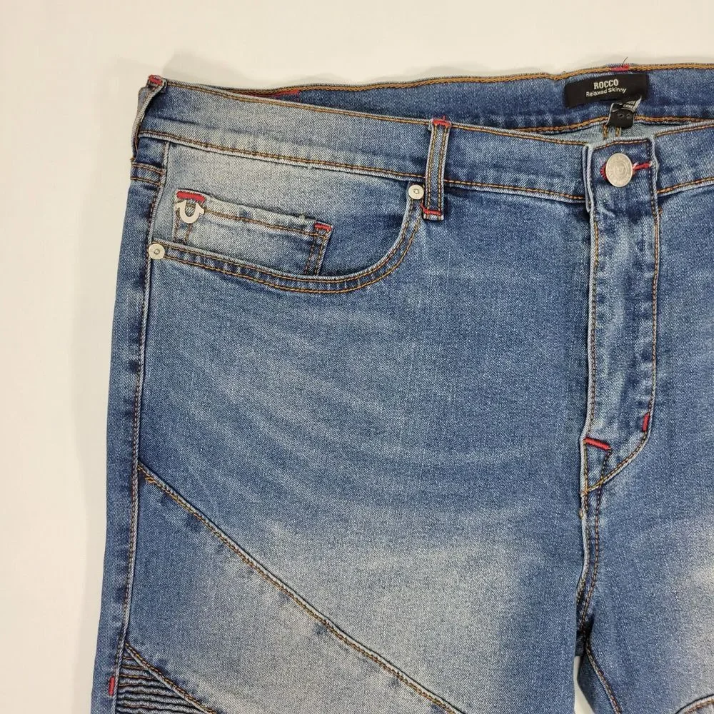 True Religion Men's Denim Jeans Rocco Relaxed Skinny Size 40x33 NEW‎